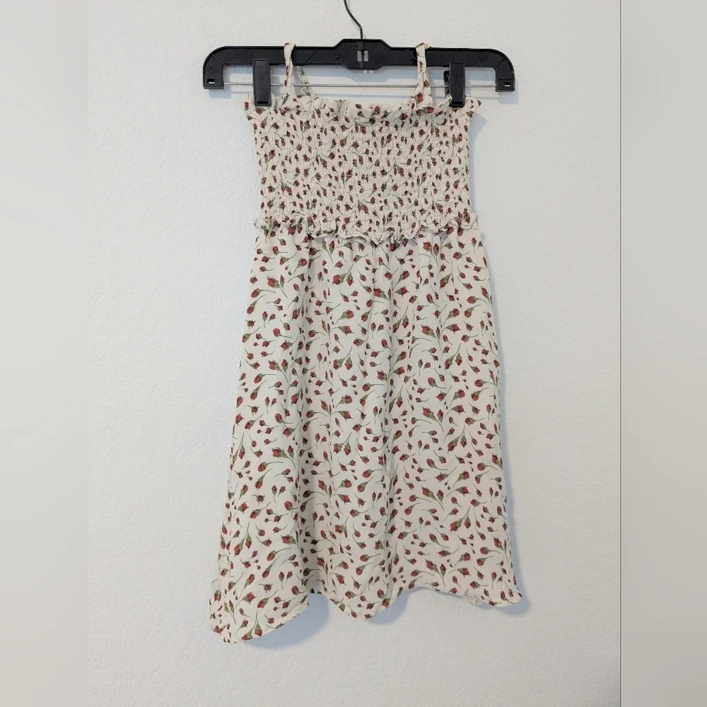 Reformation White Red Floral Smocked Halter Flowy Seabreeze Mini Dress - Picture 5 of 13